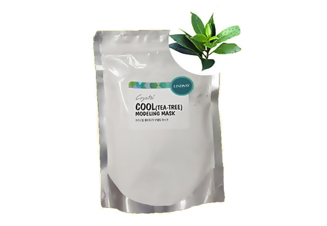 Натуральную альгинатная маска для лица из Кореи с чайным деревом Lindsay Crystal Cool (Tea Tree) Modeling Mask Pack купить в Москве и Московской области. Crystal green tea modelling mask