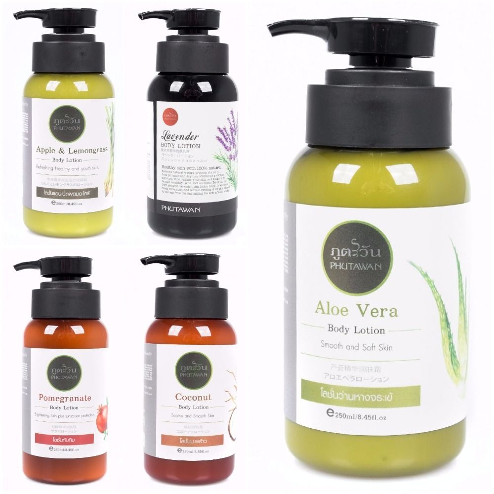 Расслабляющий и успокаивающий лосьон для тела из солнечного Таиланда «Лаванда» от Phutawan Body Lotion Lavender 250 мл.  Расслабляющий лосьон для тела «Лаванда» от Phutawan восстанавливает и оздоравливает кожу, защищает от загрязнений, эффективно увлажняет избавляя от неприятных ощущений сухости, а также снимает раздражение и успокаивает кожу после солнечных ожогов. Благодаря мягкому аромату лаванды лосьон помогает снять стресс, расслабляет и возвращает вам хорошее настроение.  В составе лосьон экстракт алоэ барбаденсис, экстракт ромашки, масло кокоса, масло лаванды и витамин Е.