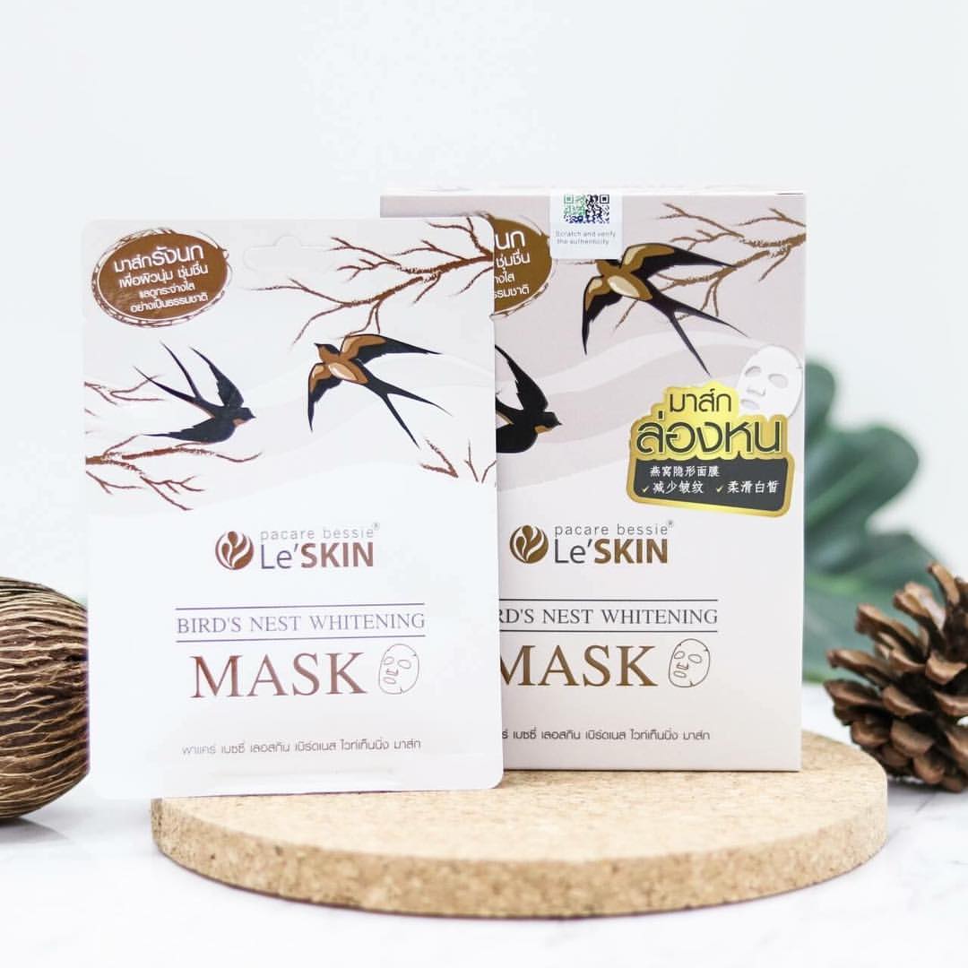Тайская отбеливающая маска для лица с ласточкиными гнездами Bird's Nest Whitening Mask Le'SKIN 25 гр. ТАЙСКАЯ КОСМЕТИКА. ТАИЛАНД