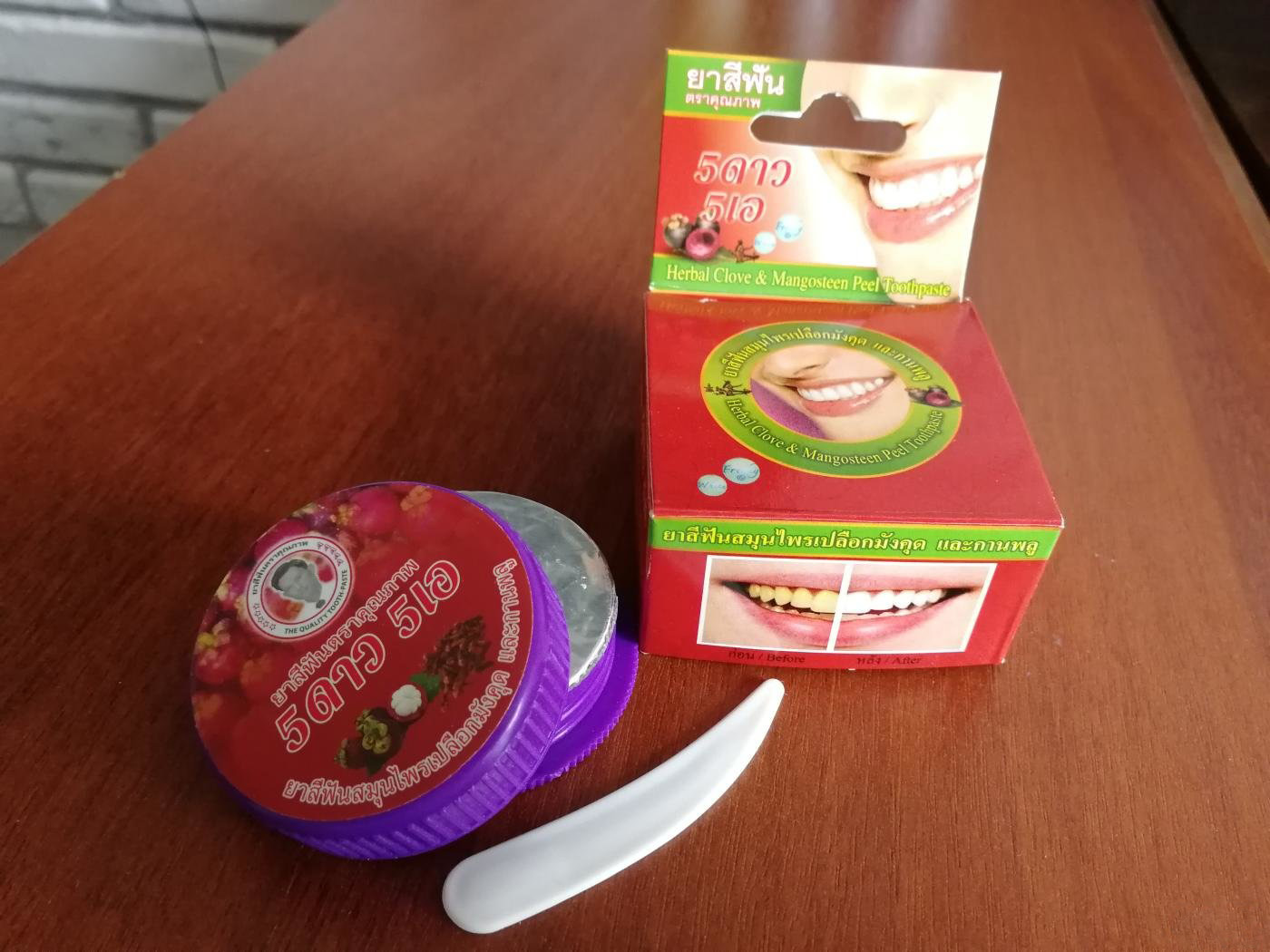 Тайская зубная паста из кожуры мангостина и гвоздики 5 STAR 5A 25 гр. КРУГЛАЯ ПАСТА ИЗ ТАЙЛАНДА