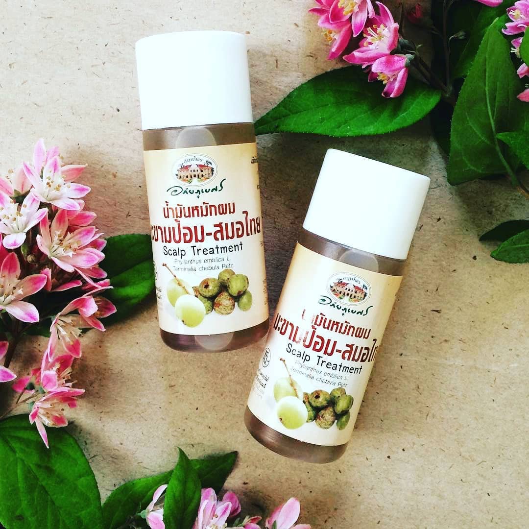 Тайское органическое масло для лечения кожи головы и волос на основе Эмблики Abhai Herb Makhampom and Samorthai Hair Treatment 45 мл. ТАИЛАНД